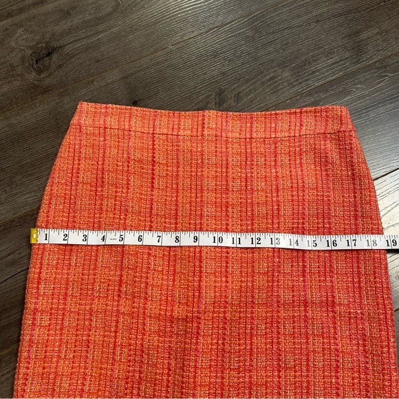 J.Crew No.2 Pencil skirt woven tweed orange pink - Picture 6 of 12